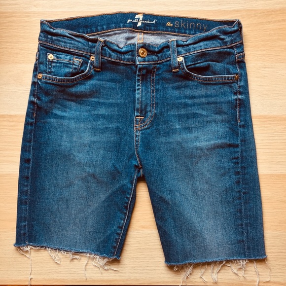 7 For All Mankind Pants - 7 For All Mankind The Skinny Bermuda Jean Shorts